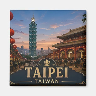 🏙️ Taipei Taiwan Vakantieherinnering Voor Reizige Magneet