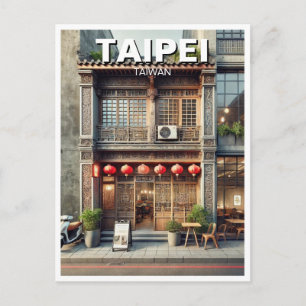 Taipei Taiwan winkelhuis gevel Briefkaart