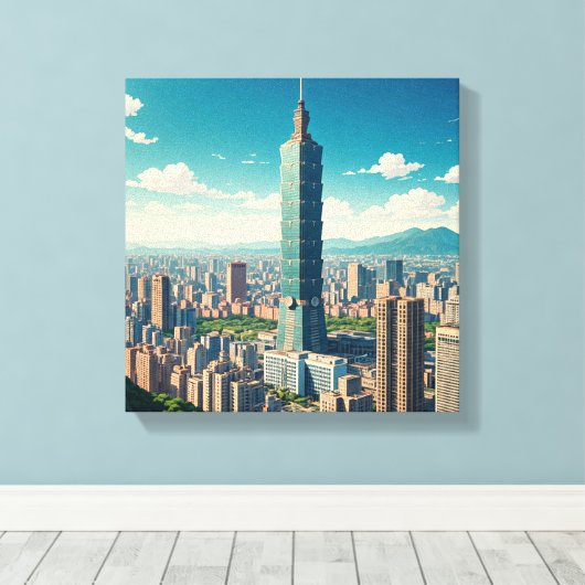 Taiwan 101 canvas afdruk (Insitu (Houten vloer))