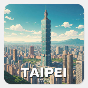Taiwan 101 vierkante sticker
