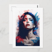 Taïwan Abstrait portrait carte postale - World of (Devant / Derrière)