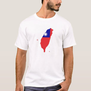taiwan china country flag map form silhouette t-shirt