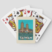 Taiwan | Draak- en tijgerpagodes Pokerkaarten (Achterkant)
