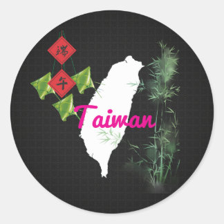 Taiwan Drakenbootfestival Zongzi Bamboe Ronde Sticker