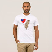 Taïwan Drapeau Coeur et carte T-shirt (Devant entier)