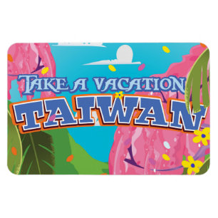 Taiwan eiland vintage reisposter kunst. magneet