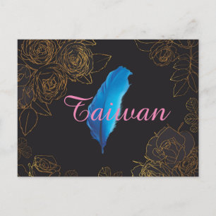 Taiwan Elegante Veer Bloemige Kunst Ansichtkaart O Briefkaart