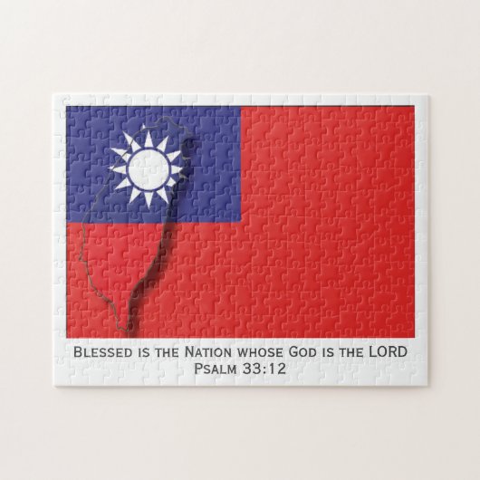 TAIWAN FLAG ROC | Gezegende natie | Taiwanees Legpuzzel (Horizontaal)