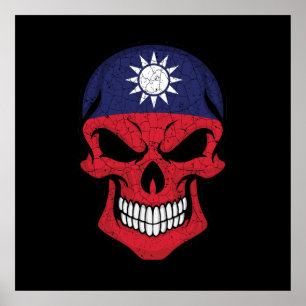 Taiwan glimlacht schedelvlag poster