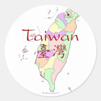 Taiwan-kaart Ronde Sticker