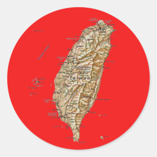 Taiwan Kaart Sticker