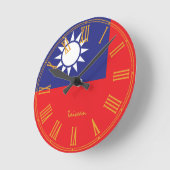Taiwan Klok, Modern huisontwerp, Taiwanese Vlag Ronde Klok (Hoek)
