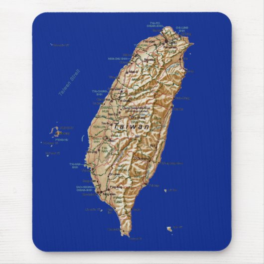 Taiwan Map Mousepad Muismat (Voorkant)