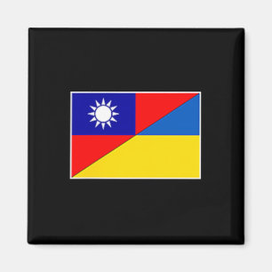 Taiwan Oekraïne Vlag Taiwanese Oekraïense Steun Magneet