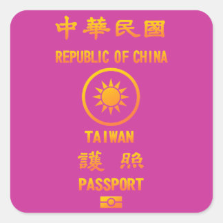 Taiwan Passport Vierkante Sticker