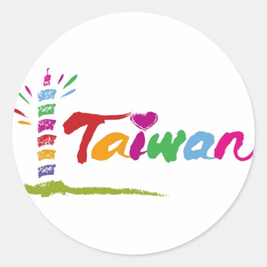 Taiwan Ronde Sticker (Voorkant)