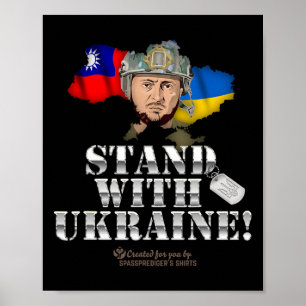 Taiwan Steunt Oekraine En Zelenskyy Vlag Van Ta Poster