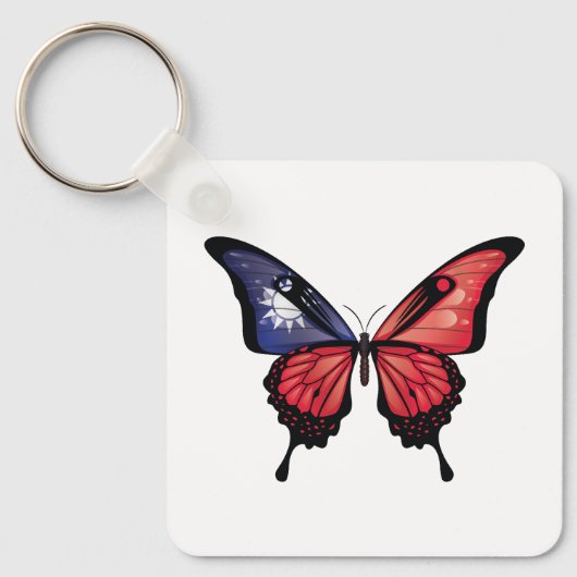 Taiwan Swallowtail Vlinder Vlag Sticker Sleutelhanger (Voorkant)