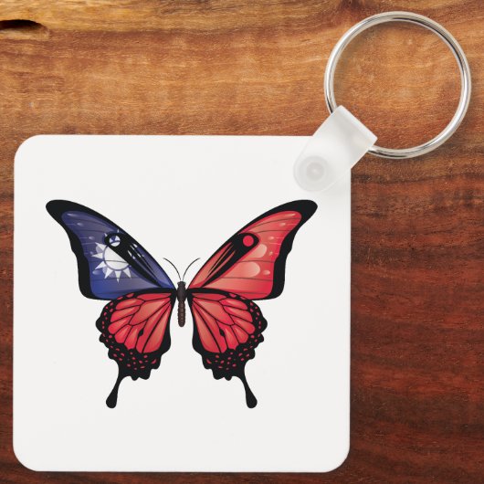 Taiwan Swallowtail Vlinder Vlag Sticker Sleutelhanger (Achterkant)