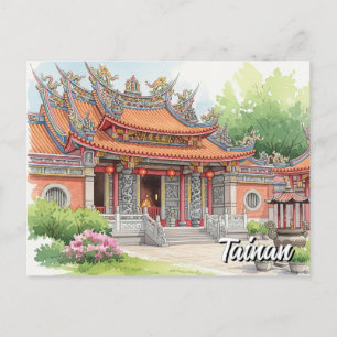 Taiwan Tainan Tempels Reizen Briefkaart