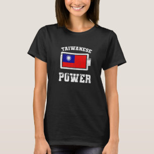 Taiwan Taiwanese Vlag Trotse Sterkte Macht Batteri T-shirt