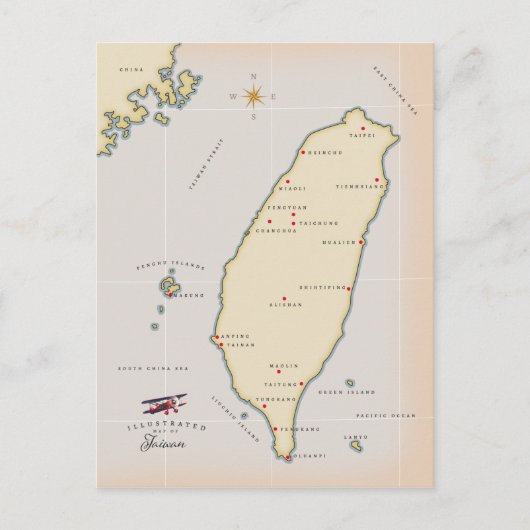 Taiwan Vintage Kaart (Voorkant)