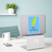 Taiwan Vintage Kaart Sticker (Laptop op bureau)