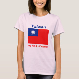 Taiwan vlag + kaart + tekst T-shirt