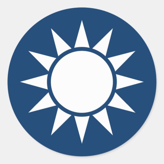 Taiwan Vlag "Klassiek" Ronde Sticker (Voorkant)