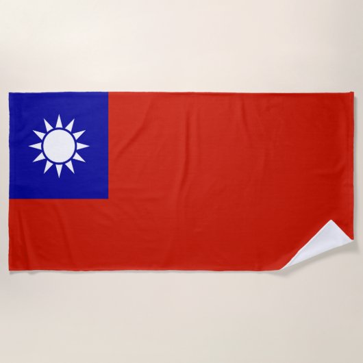 Taiwan vlag strandlaken (Voorkant)