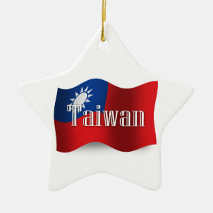 Taiwan Waving Flag Keramisch Ornament