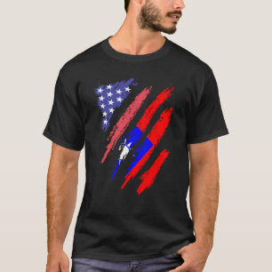 Taiwanese Amerikaanse Patriottische Verbonden Hart T-shirt