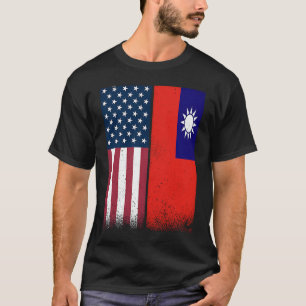 Taiwanese Amerikaanse vlaggen Proud USA Taiwan T-shirt