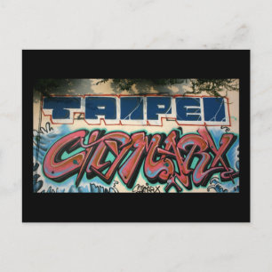 Taiwanese graffiti, Taipei, Taiwan Briefkaart