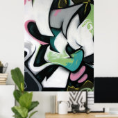 Taiwanese graffiti, Taipei, Taiwan Poster (Thuiskantoor)