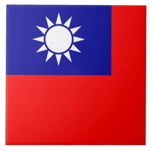 Taiwanese vlag 台灣國旗 Republiek China, Táiwān Guóqí Tegeltje