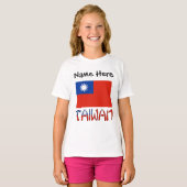 Taiwanese vlag gepersonaliseerd t-shirt (Voorkant volledig)