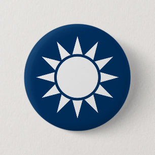 Taiwanese vlag "Klassiek" Ronde Button 5,7 Cm
