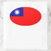 Taiwanese vlag Ovale Sticker (Tas)