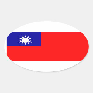 Taiwanese vlag Ovale Sticker