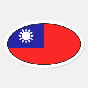 Taiwanese vlag Ovale Sticker