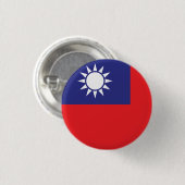 Taiwanese vlag ronde button 3,2 cm (Voorkant /achterkant)