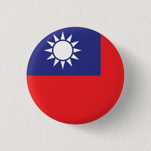 Taiwanese vlag ronde button 3,2 cm (Voorkant)
