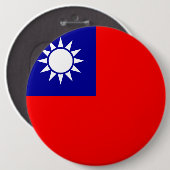 Taiwanese vlag ronde button 6,0 cm (Voorkant /achterkant)