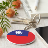 Taiwanese vlag sleutelhanger (Zijkant)