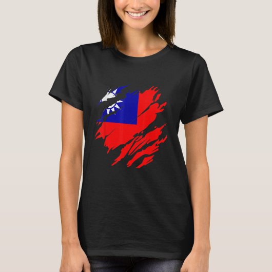 Taiwanese vlag Taiwan T-shirt (Voorkant)