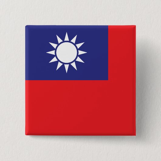 Taiwanese vlag vierkante button 5,1 cm (Voorkant)