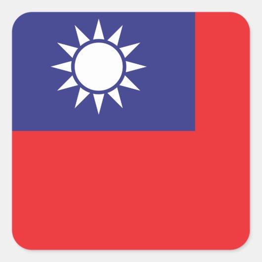 Taiwanese vlag vierkante sticker (Voorkant)