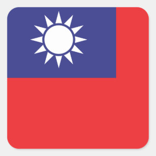 Taiwanese vlag vierkante sticker
