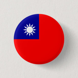 Taiwanese vlag, Vlag van Taiwan Ronde Button 3,2 Cm